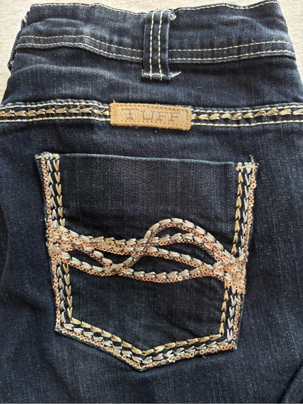 Cowgirl Tuff Co Golden Bootcut Jeans Dark Wash Sequin Embroidered 30/10 - Picture 8 of 10